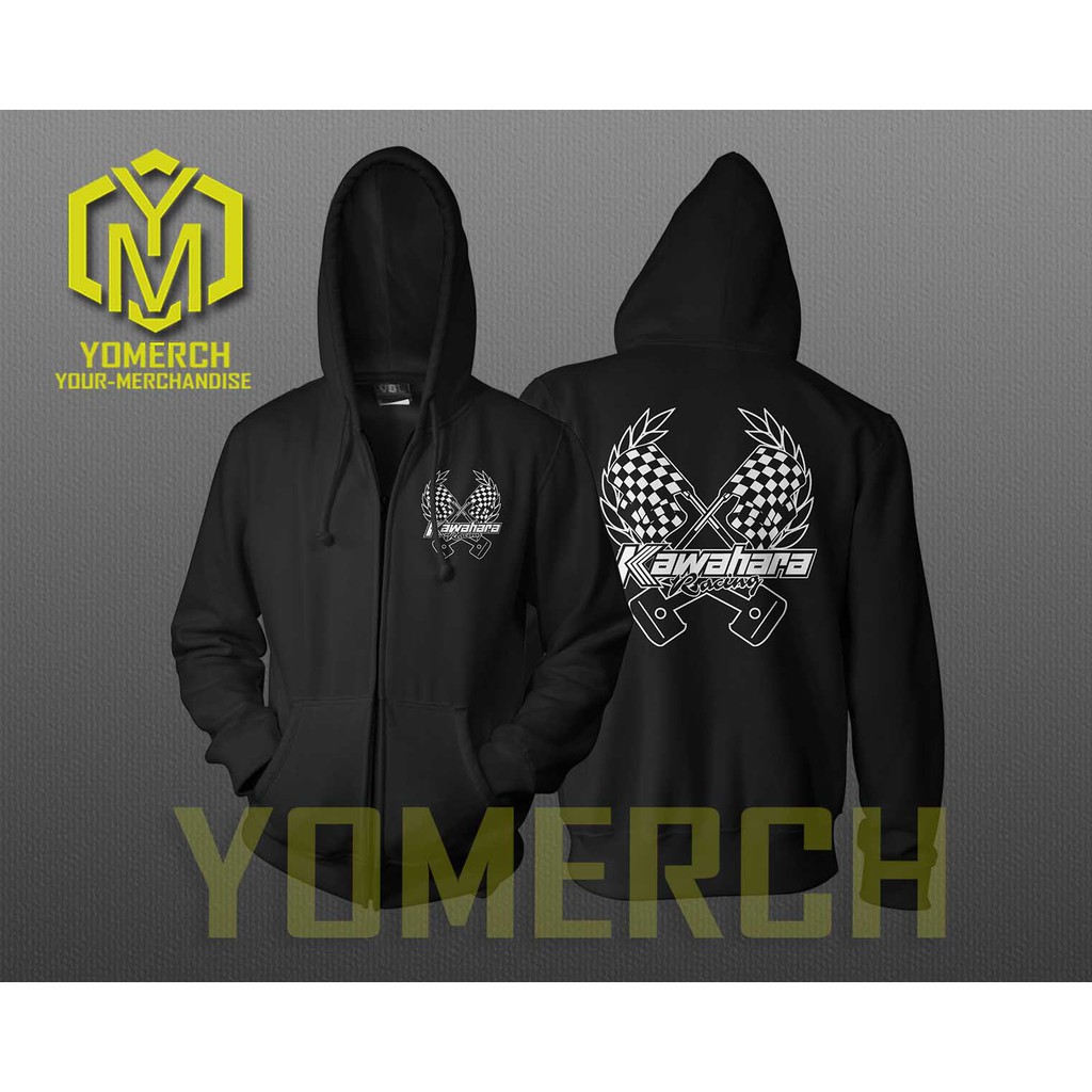 Jaket Sweater Hoodie Zipper Kawahara / Racing Simple Keren  Yomerch