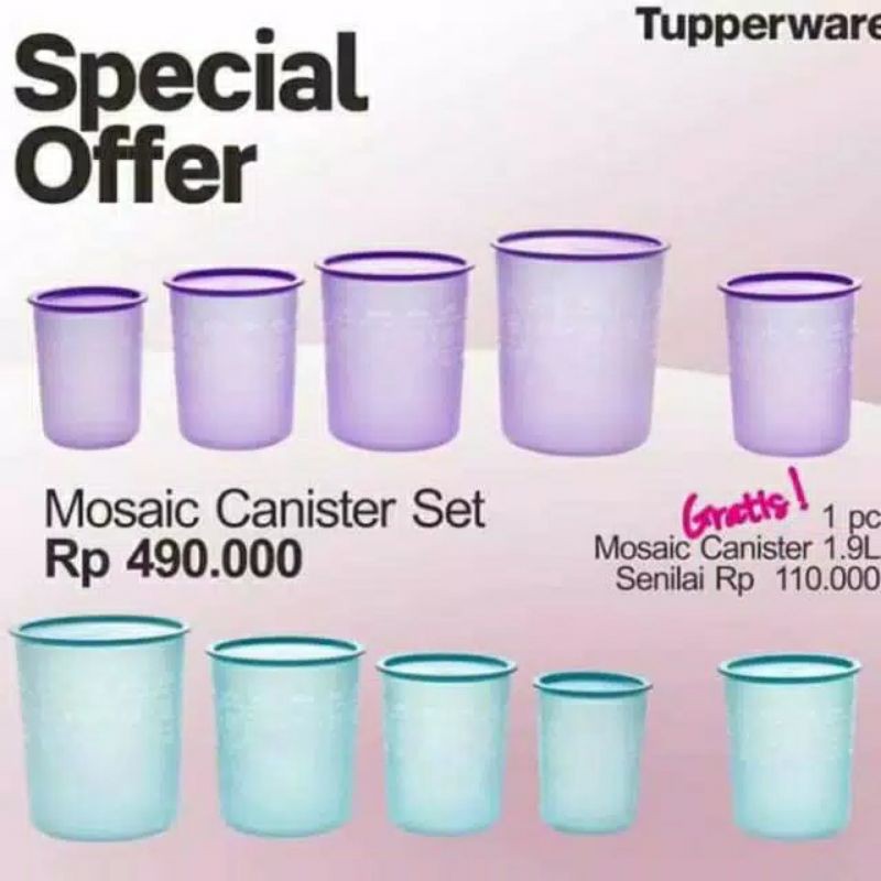 Flash Sale Mosaic Canister Set Free New Biru Toska Tosca Purple Ungu Mosaic Canister Tosca 7WpVpLFNJnJKW