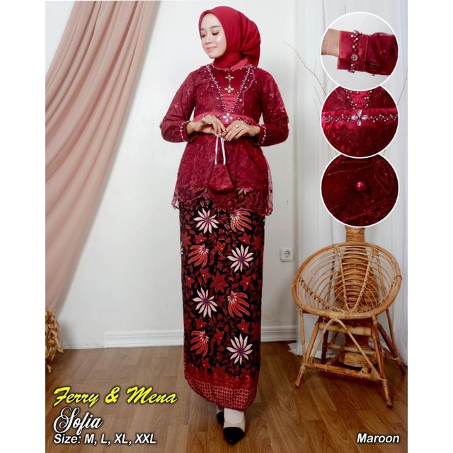 PAKAIAN WANITA//SETELAN KEBAYA SOFIA//By Ferry Mena