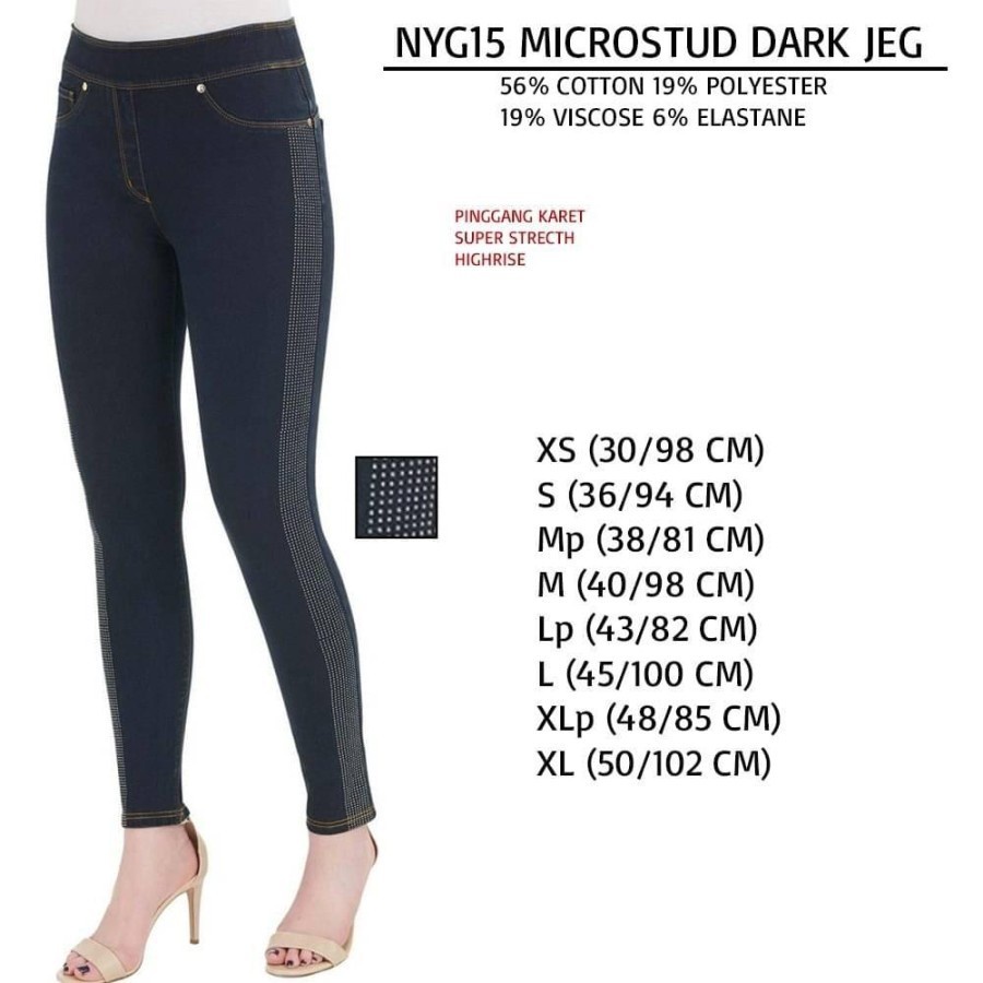 Celana Panjang Wanita Murah Nygard 15 Microstud Dark Jeg
