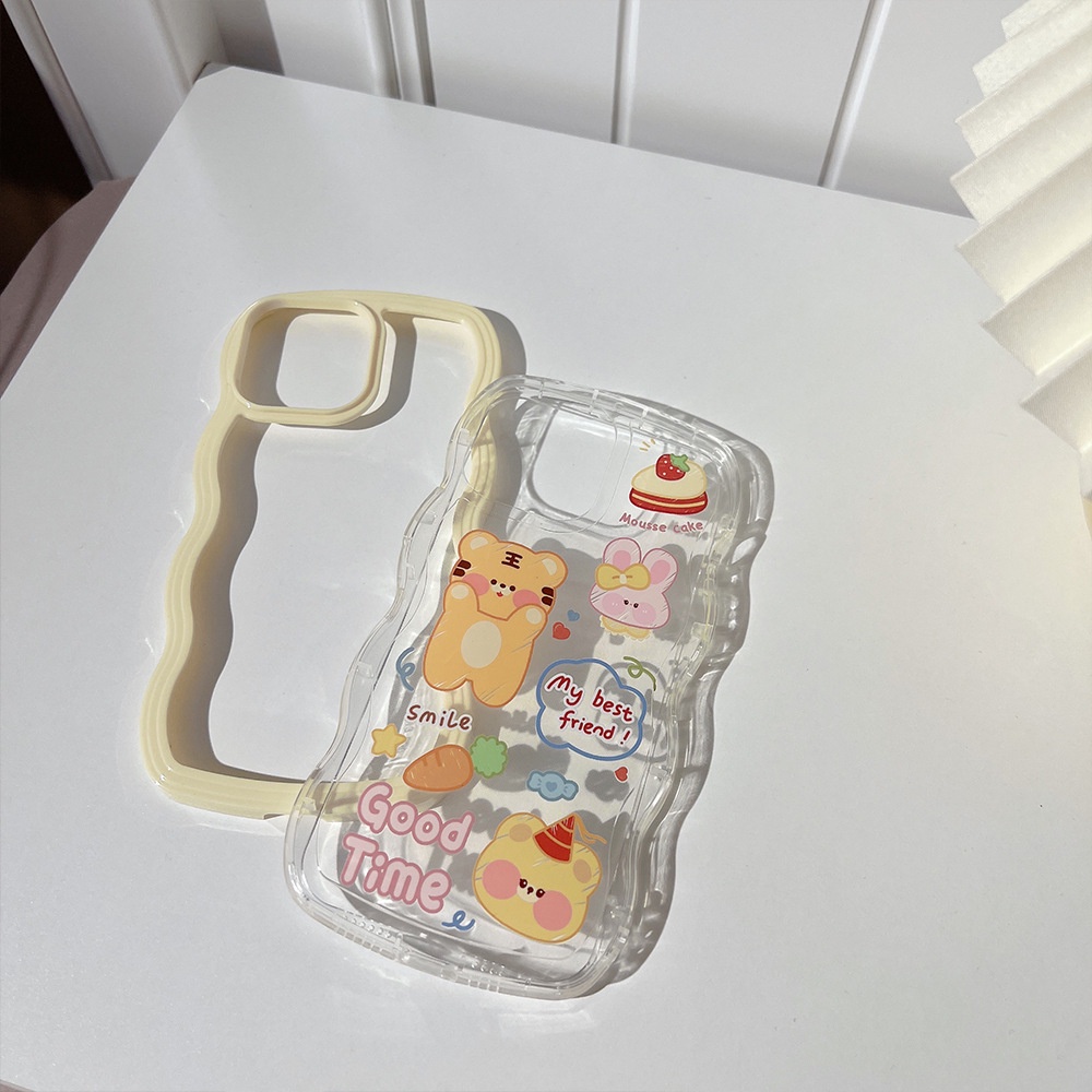 Soft Case Silikon Transparan Motif Harimau Kartun Untuk Iphone XS XR 11 12 13 PRO MAX