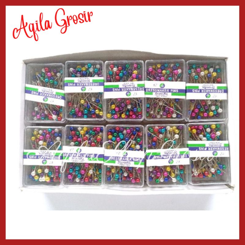 (BOX) JARUM PENTUL HIJAB JILBAB PREMIUM MIKA WARNA