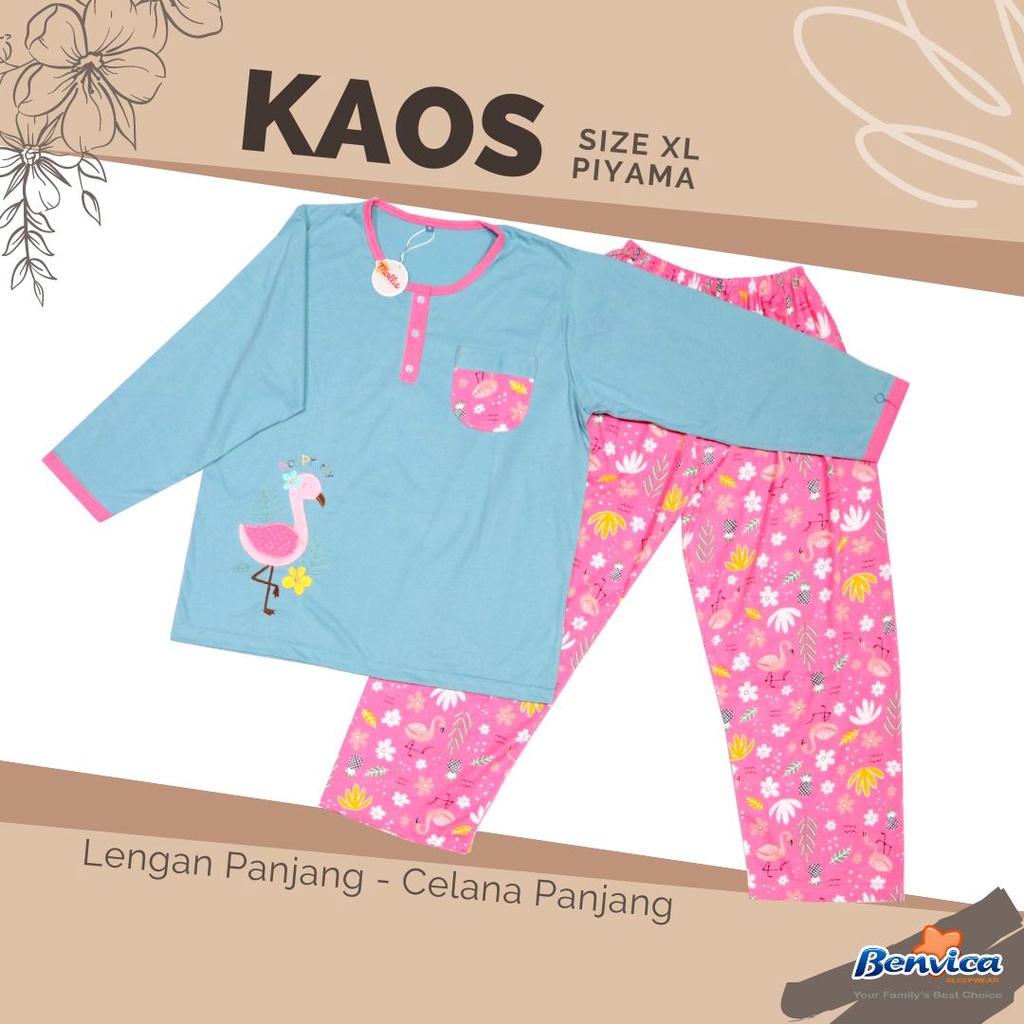 BAJU TIDUR PIYAMA LENGAN PANJANG KAOS PREMIUM XL MOLLIS AL - C