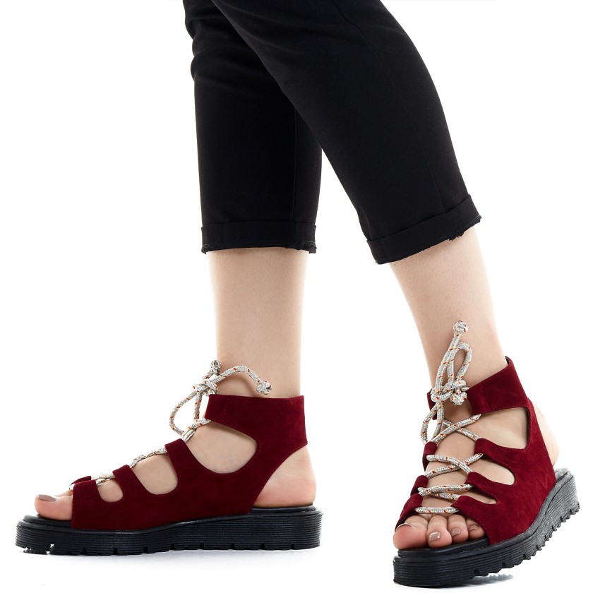 Gladian Maroon | 36-40 | Sandal Platform Tali Simpel Casual Kasual Wanita Sendal Footwear Original | FORIND x Tragen Fav