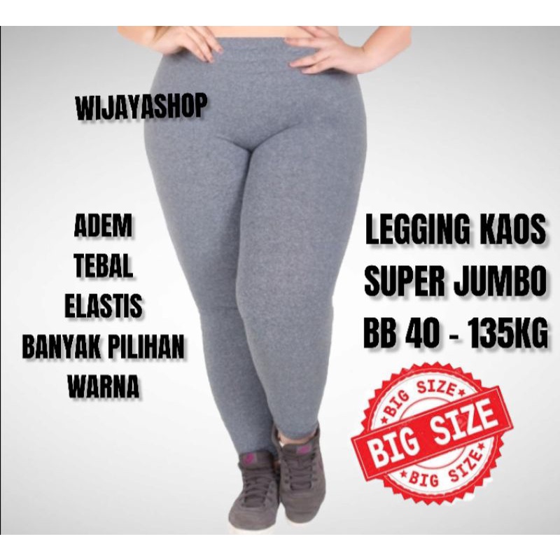 Legging Kaos Premium Super jumbo &amp; Standar Panjang Wanita Rayon BB 40 - 135kg 4XL