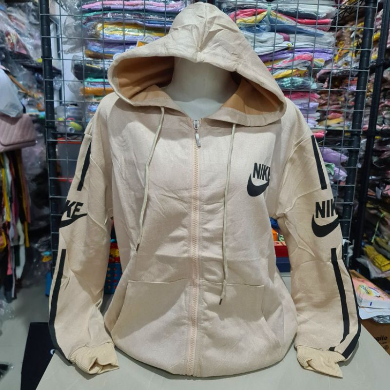 Jaket Suede Import Wanita Fashion XL Besar-Nik Cream