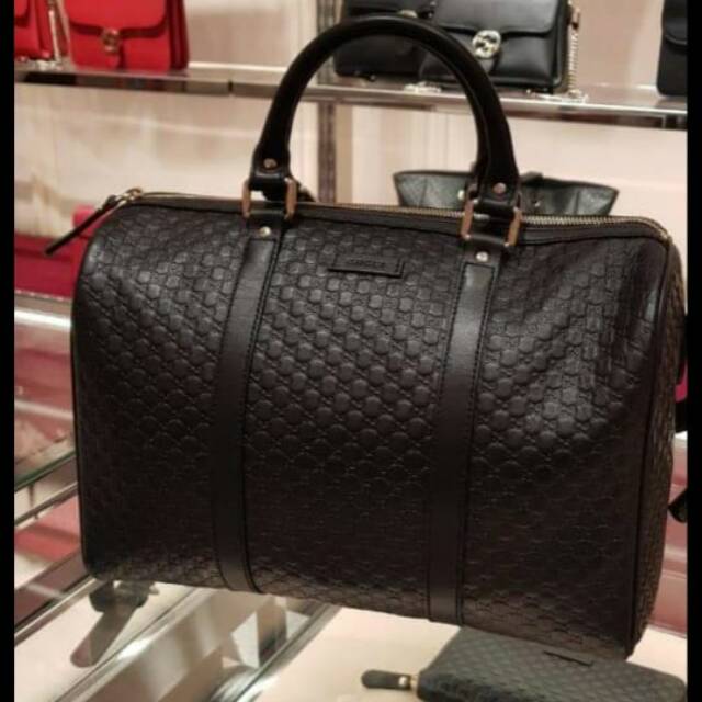 Pelunasan PO black calf leather tas gucci boston high quality