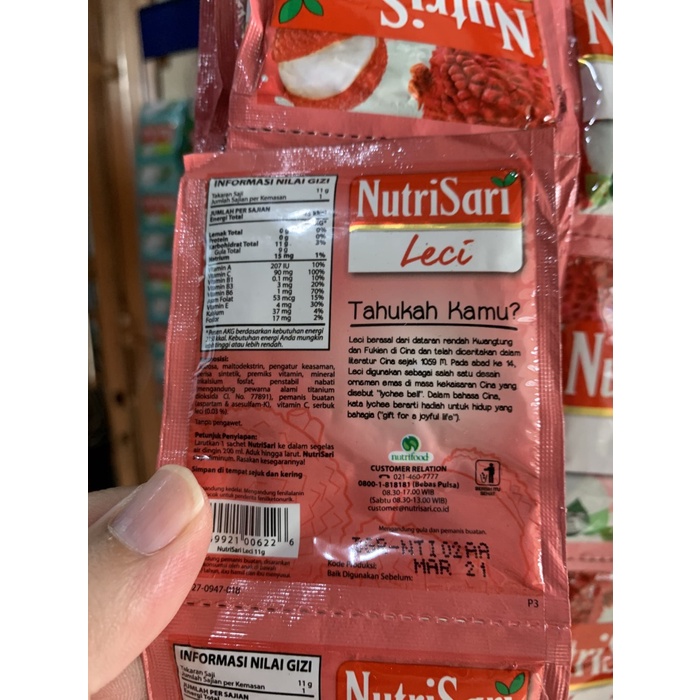 

Lainnya-Minuman-Bubuk- Nutrisari Leci Isi 10 Sachet. Exp Date Lama -Bubuk-Minuman-Lainnya.