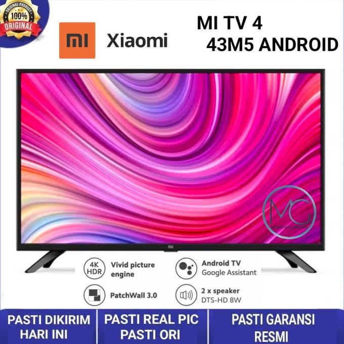 LED TV XIAOMI 43 INCH 43M5 NEW SMART ANDROID 9.0 pie Termurah