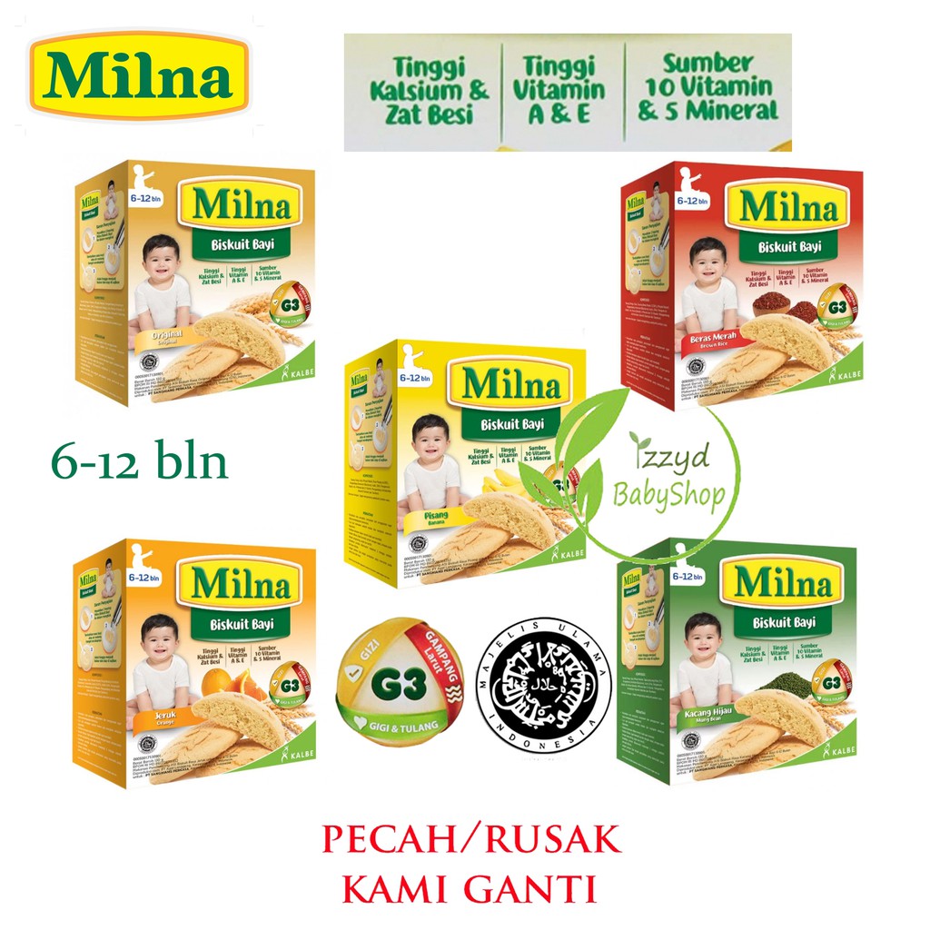 MILNA BISKUIT MPASI BAYI 6+ 130g / UNTUK 6 BULAN KEATAS ...