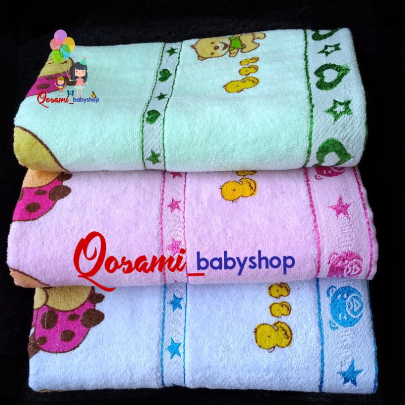 TWIN Warna Handuk Bayi Motif Uk 100cm X 50cm SNI