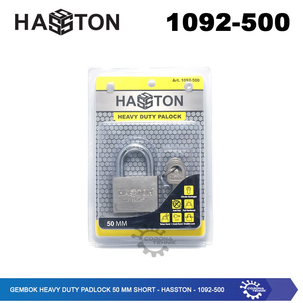 Hasston - 1092-500 - Gembok Heavy Duty Padlock 50 mm Short