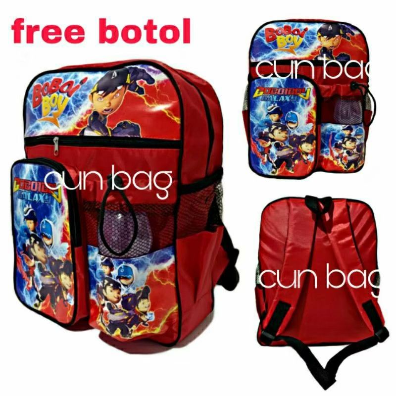 Tas Ransel Anak Laki-laki Karakter BOBOIBOY | Tas anak sekolah TK-SD | free Botol Minum