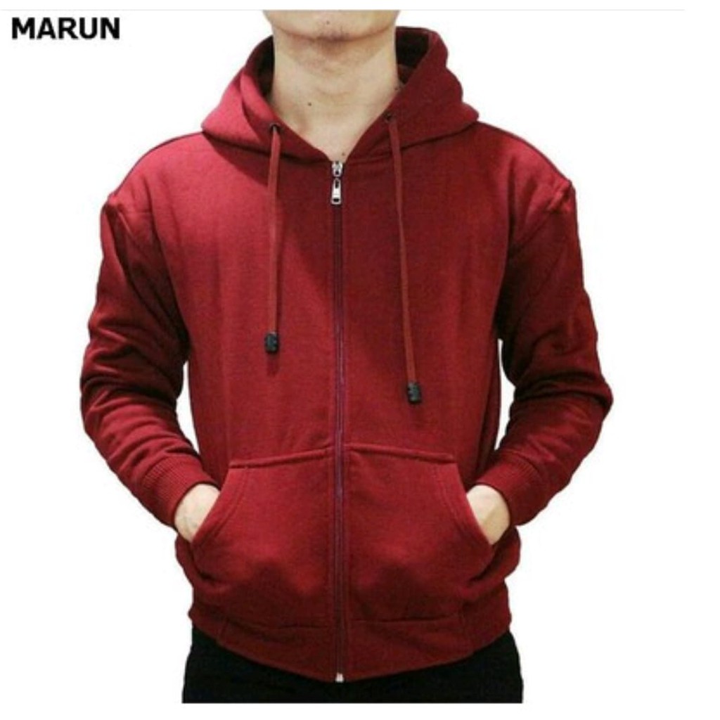 Jaket Zipper  Hoodie polos / Jaket pria wanita