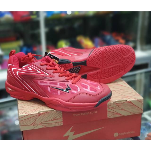 Sepatu Badminton Eagle Commando 2 Merah Shopee Indonesia