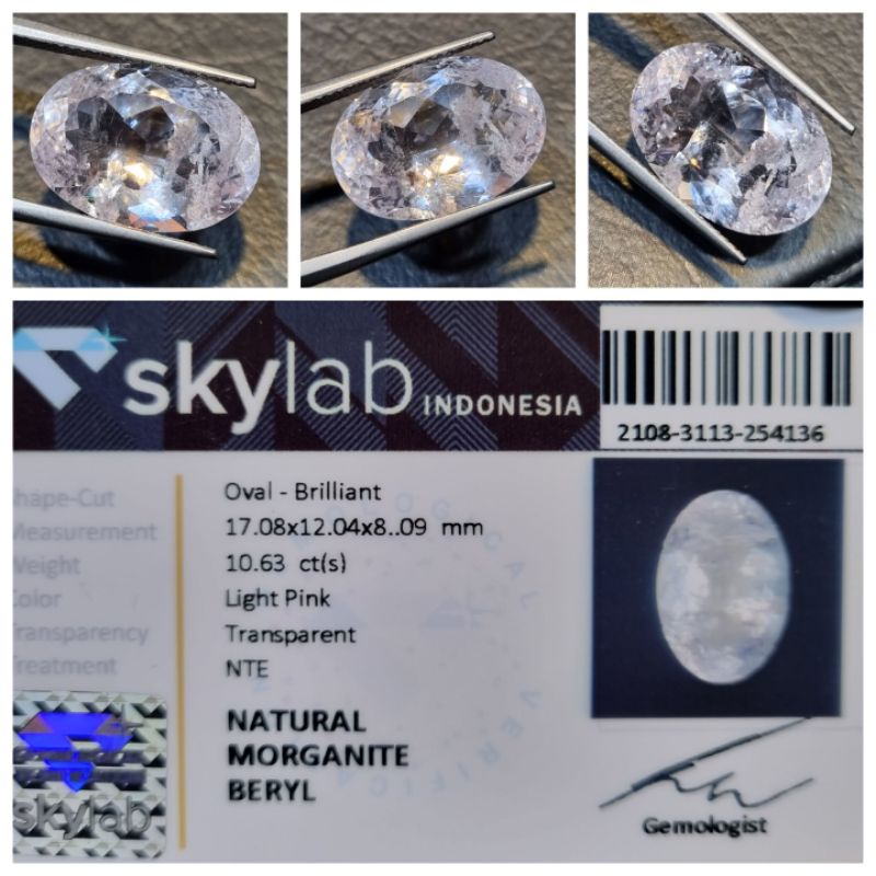 Natural Morganite Beryl Memo 10.63 crt