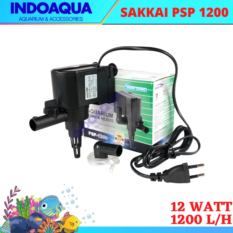 INDOAQUA - Power Head Aquarium Pompa Celup Aquarium Water Pump Aquarium Sakkai Pro PSP 1200