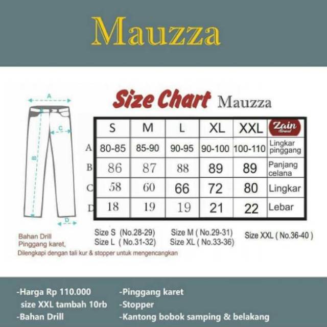 Sirwal semi formal mauzza | celana sirwal santai by zain sirwal ukuran S - XL