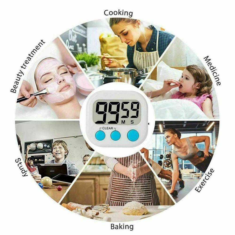 Populer 1PC Timer Dapur Mode Besar Alarm Up Alat Masak Rumah Kitchen Clock Stopwatch Count-Down Up