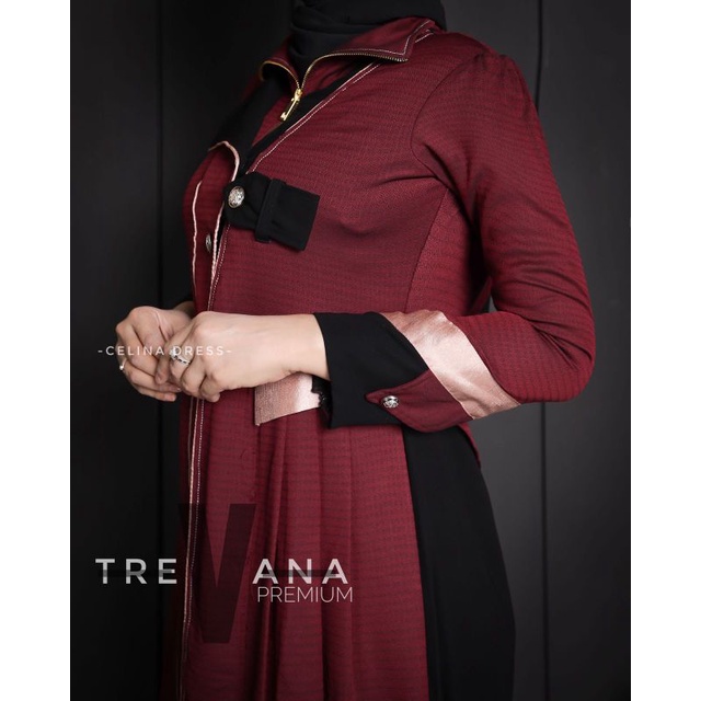 Celina Dress ORI by Trevana / Gamis Set Syar'i / Gamis Pesta / Dress Muslimah / Baju Syar'i Terbaru / Gamis Pesta Mewah / Fashion Muslimah Branded-4