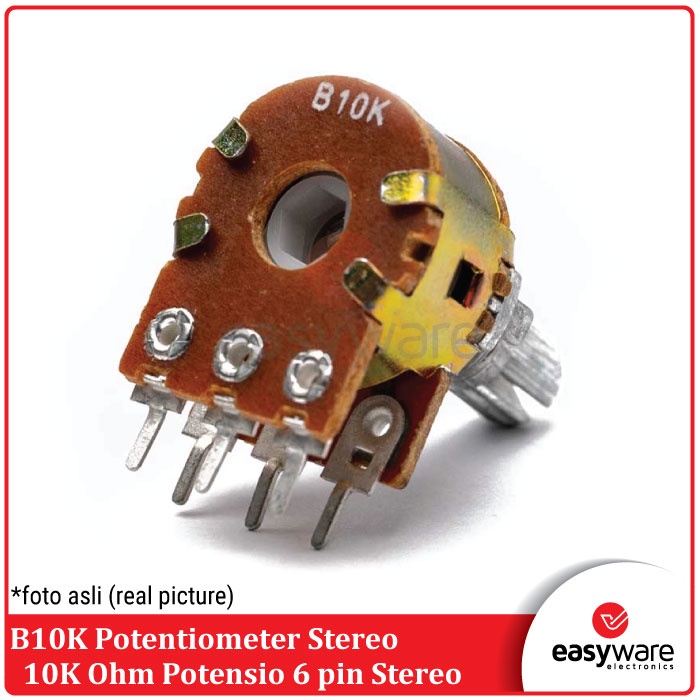 Potensiometer 10K Stereo B10K Potentio meter 6 pin potensio 10K ohm