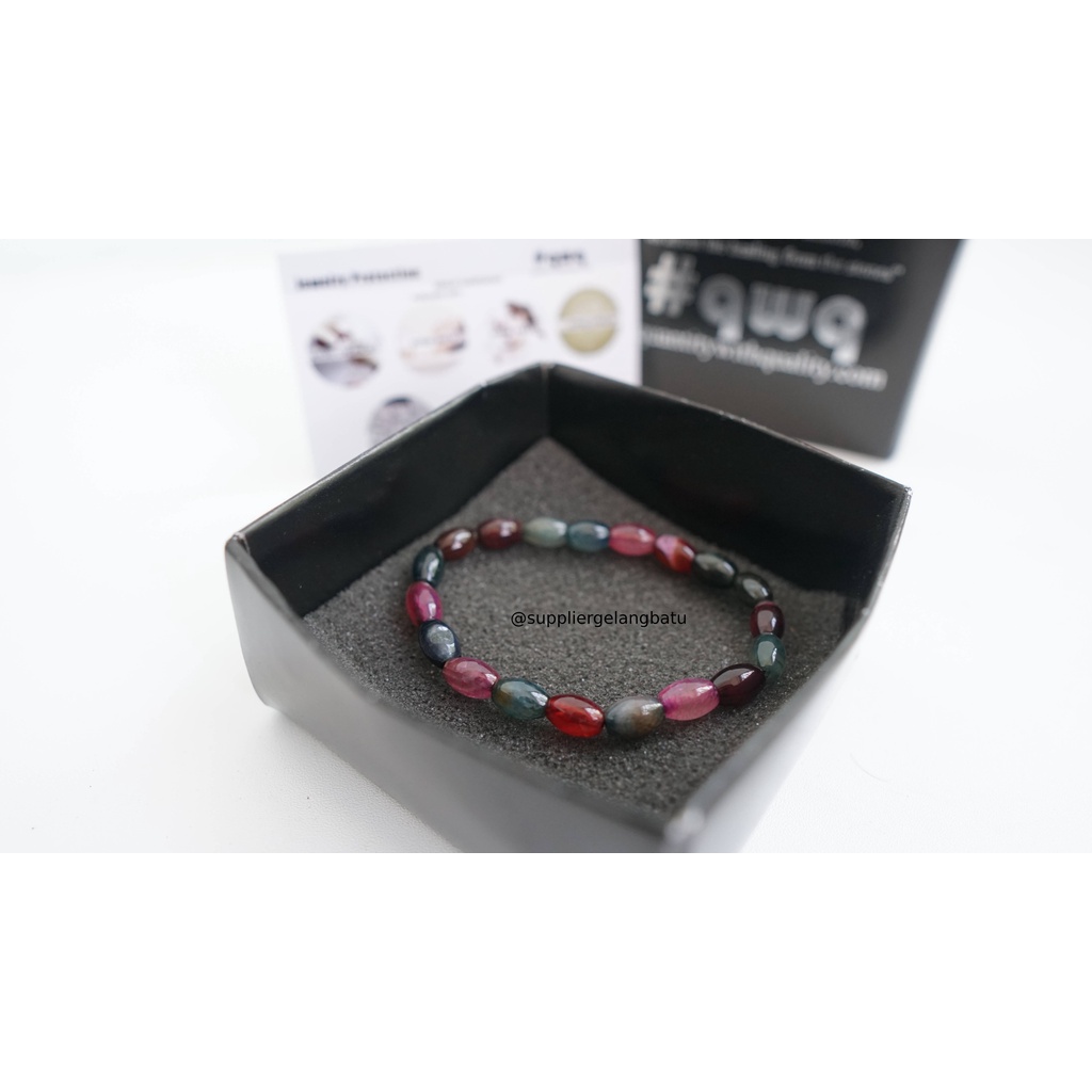 gelang etnik penden rainbow onyx batu alam akik tembus berserat corak