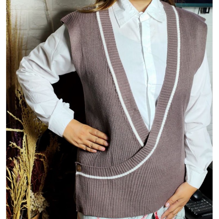 sweater vest SHIFA rompi fashion wanita