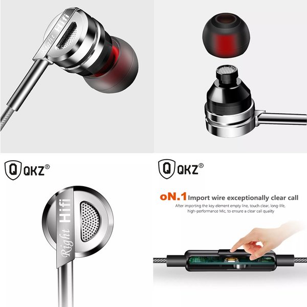 QKZ DM9 Metal Earphone Bass with Mic HIFI In-Ear Audio Stereo Music