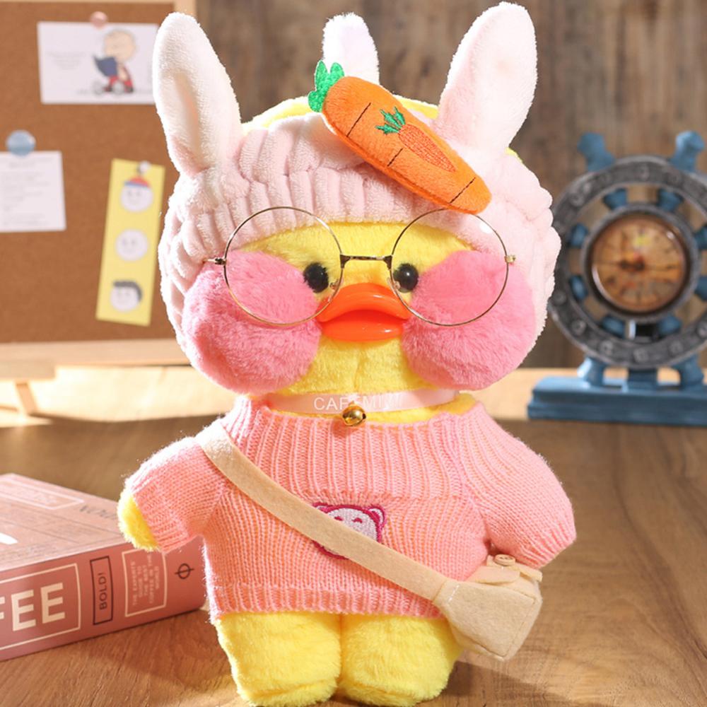 Timekey Mainan Boneka Stuffed Plush Bebek LaLafanfan 30cm Untuk Hadiah Natalulang Tahun Anak B1I4