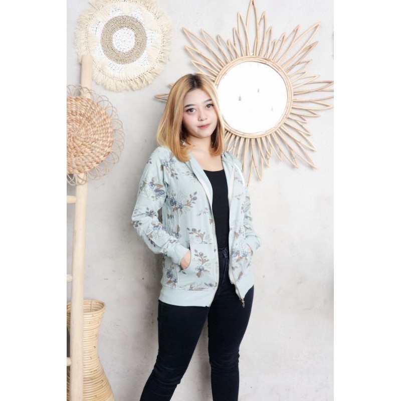 hirata jaket wanita import motif bunga ukuran jumbo xl bigsize