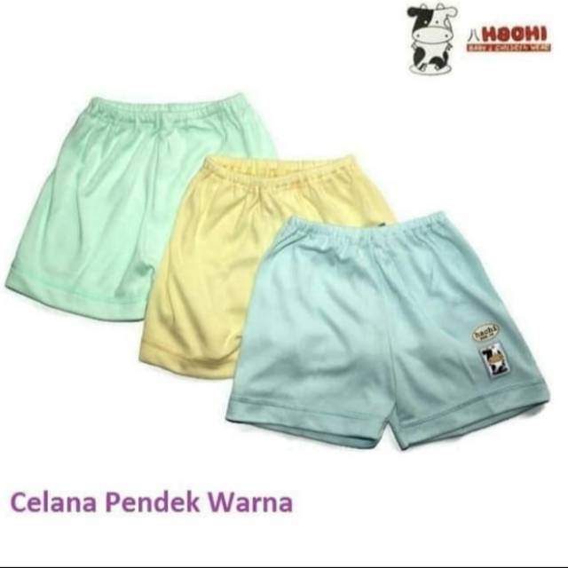 Hachi 3 pc celana pendek polos warna muda anak 3m-5y