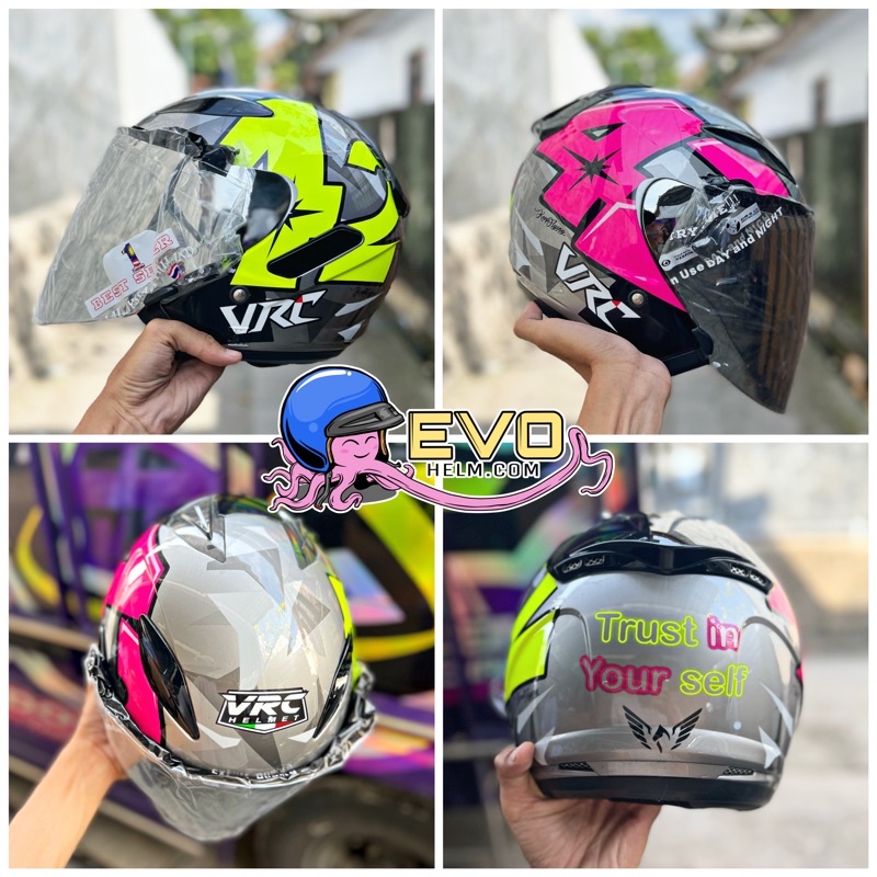 HELM VRC MOTIF GP FREE VISOR IRIDIUM NORISK CENTRO - HELM CENTRO ONGKIR 2KG