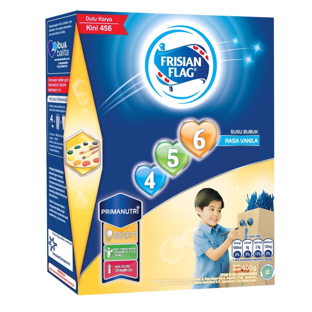

Frisian Flag 456 Susu 4-6 Tahun Vanila 800g