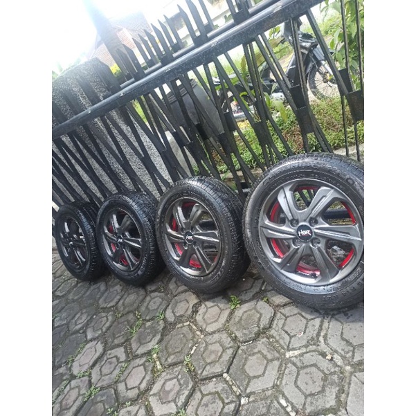 4 Velg R14 PCD 100+Ban 175/65 brio calya sigra karimun vios jazz atoz bisto classy agya ayla sirion baleno civic