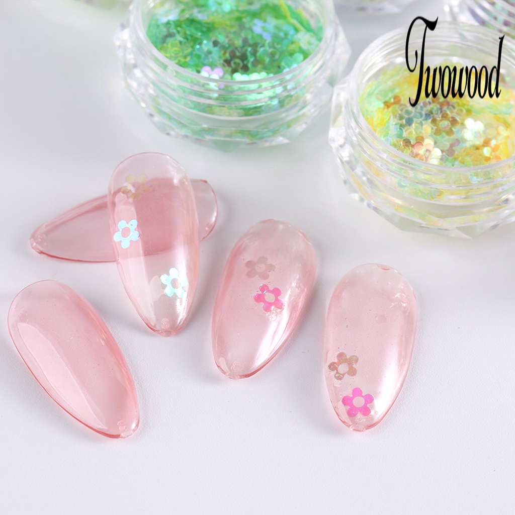 1 Kotak Payet Glitter Bentuk Bunga Untuk Dekorasi Nail Art