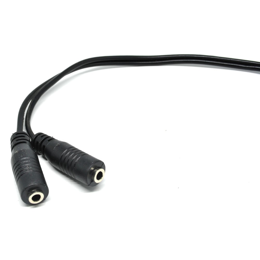 Overfly Splitter Audio Cable 3.5mm Male to Dual 3.5mm Female Adapter HiFi 24cm - AV111 - Black