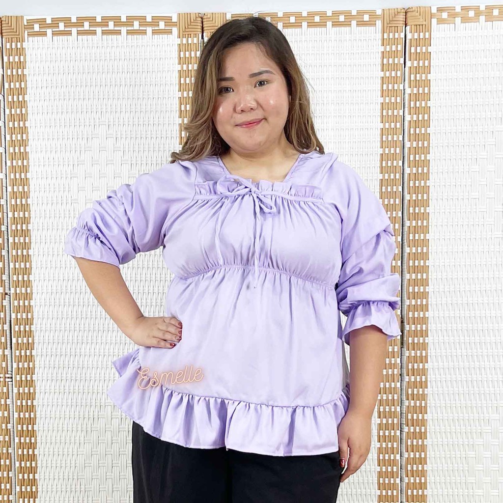 Blouse Wanita Jumbo / Blouse Fashion Korea Terbaru / Atasan Wanita Jumbo XXXL / Atasan Wanita Promo-Lilac