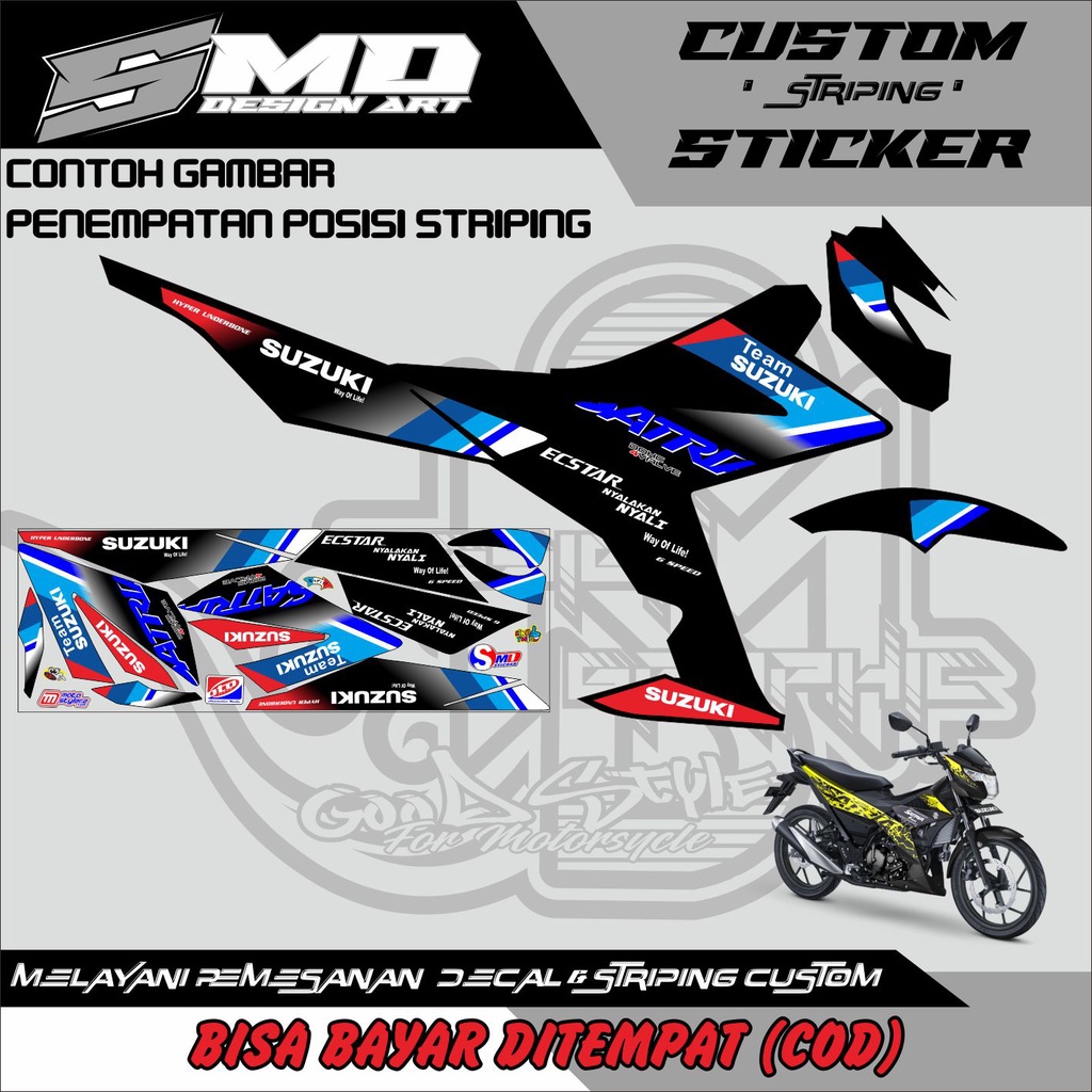 STRIPING VARIASI SATRIA FU INJECTION RACING SUZUKI TEAM