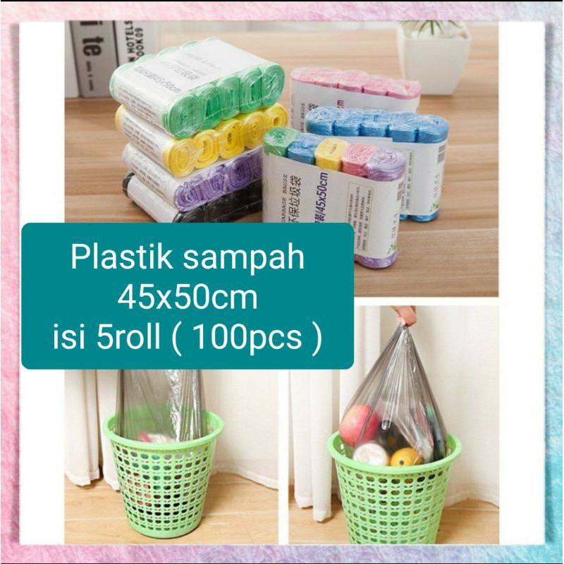 Kantong Plastik Sampah gulung 45x50 1 Roll isi 20 pcs dan 5 roll isi 100 pcs