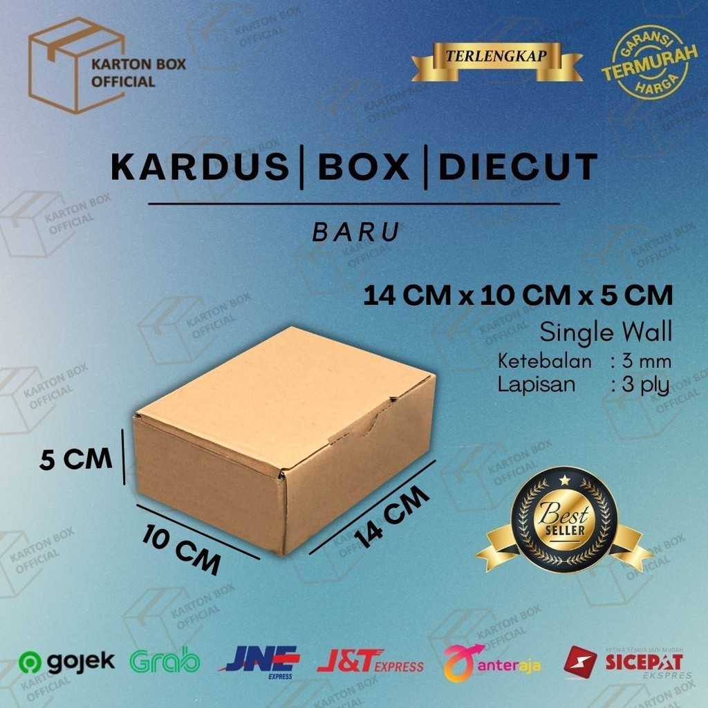 

Kardus Box Die Cut 14x10x5 CM Dus Packing Hampers Kado Polos