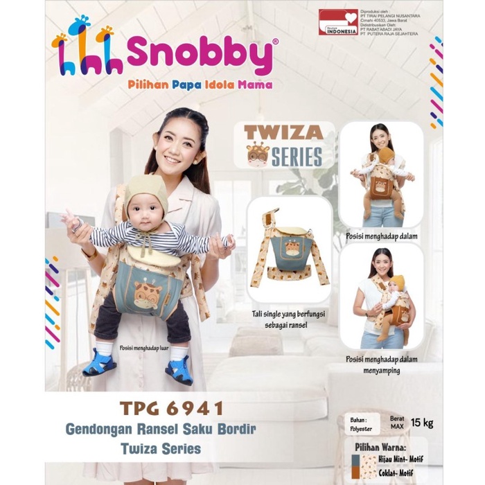 Gendongan Bayi Snobby Ransel Twiza Series TPG 6941 / Swan TPG5942 / Chick