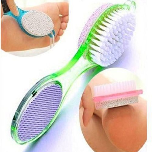 SIKAT PENGHALUS KULIT TUMIT KAKI PERAWATAN KUKU PEDICURE PADDLE BRUSH 4 IN 1 - WARNA ACAK