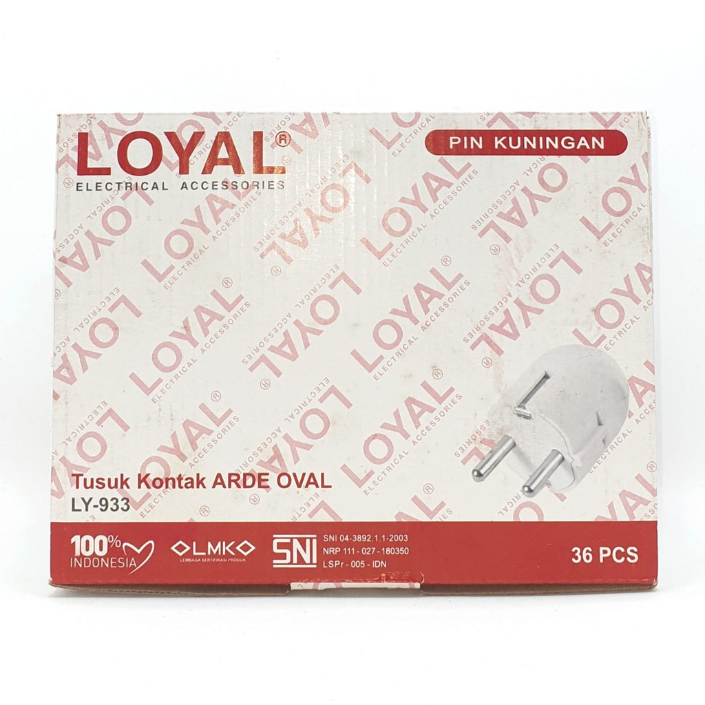 @36 Pcs (1 Kotak) LY-933 Loyal Steker Arde Kualitas PREMIUM / Steker Arde Oval Telur / Colokan Listr