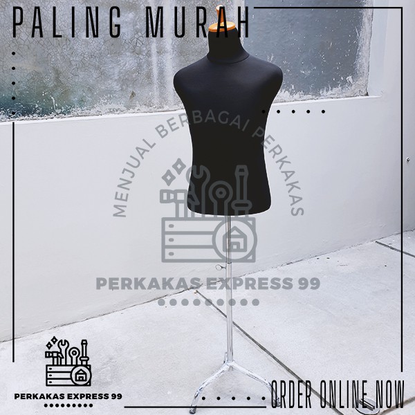 Manekin / Patung Display Pria Dewasa BUSA bahan TEBAL Anti Peyot Warna HITAM Termurah Se Indonesia