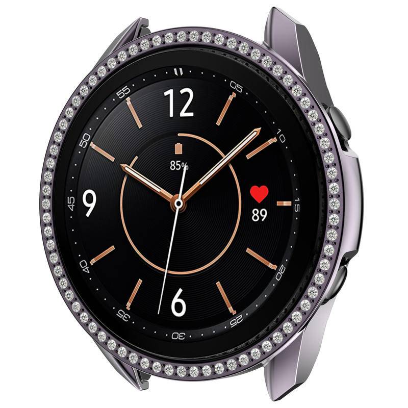 Casing Pelindung Smartwatch Samsung Galaxy Watch 3 41mm 45mm Bahan PC Aksen Berlian Imitasi Bumper