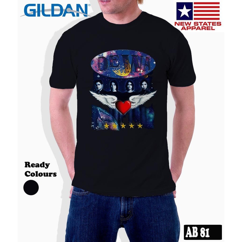 Kaos Dewa 19 Bintang Lima - Kaos Gildan Softstyle - Bahan Adem