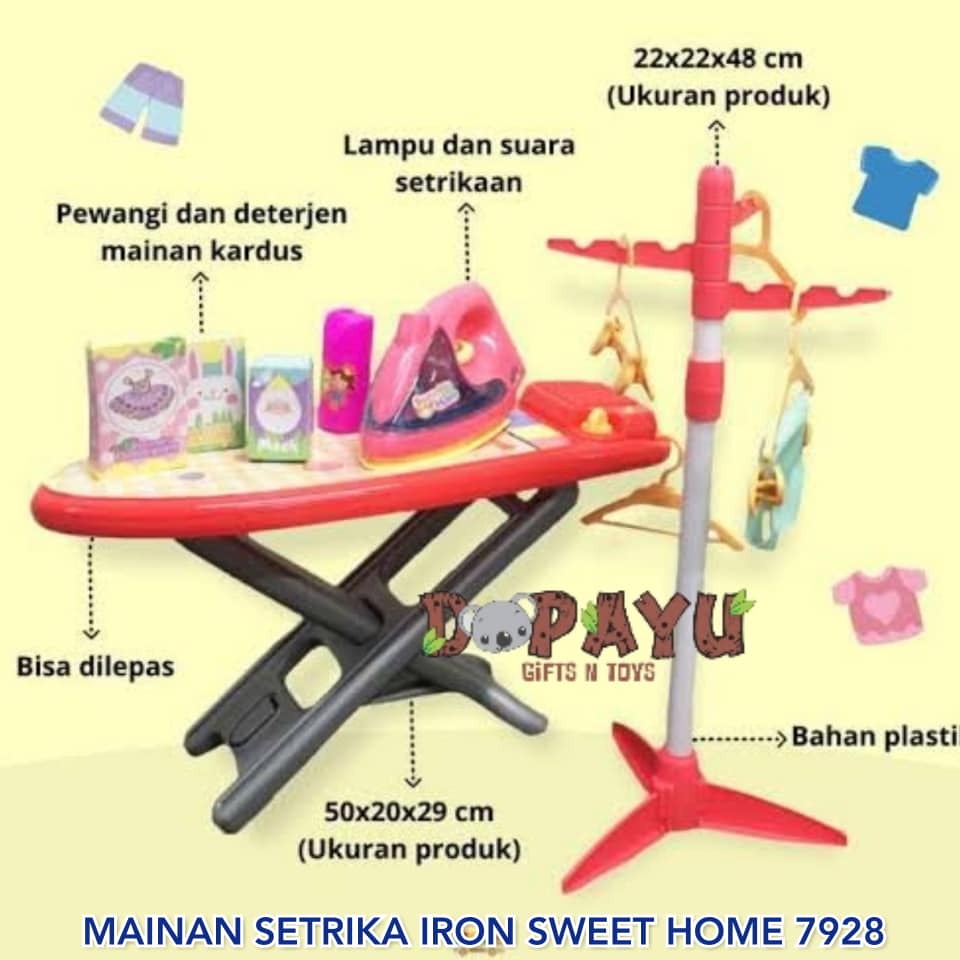 MAINAN MEJA SETRIKA SETRIKAAN IRON SWEET HOME 7928 SETERIKA ANAK