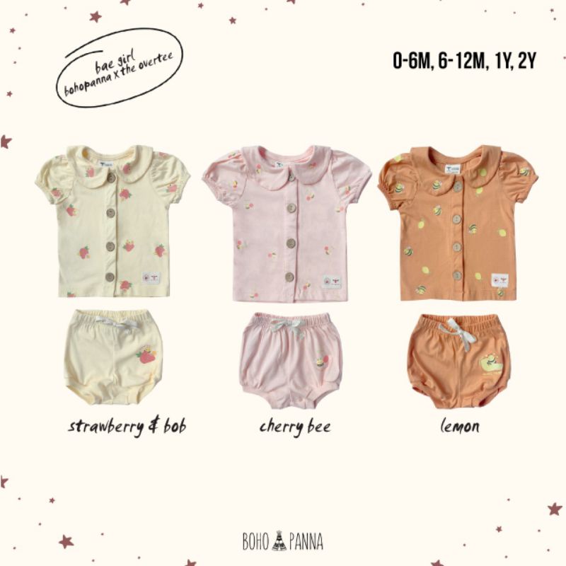 Bohopanna x The Overtee Bae Girl / Baju Celana Anak dan Bayi Lucu Motif Buah