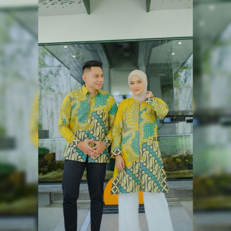 BAJU BATIK COUPLE COUPEL TUNIK KEMEJA SARIMBIT PASANGAN KAPELAN SERAGAM KERJA KAPEL PREMIUM TERBARU