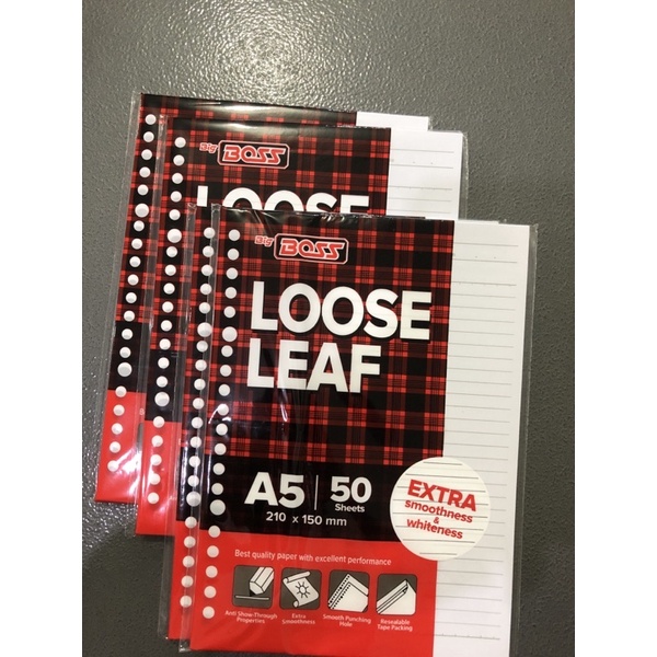 

LOOSE LEAF ISI 50LEMBAR/ISI BINDER A5/BIGBOSS/BERGARIS